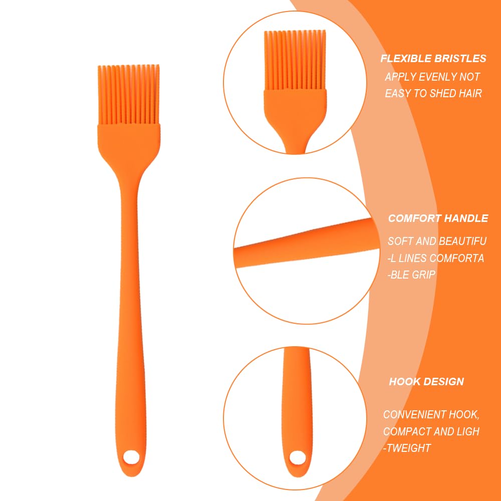 Pennello Cucina Pennelli Silicone, 3 Pcs Spazzola per Barbecue, Spazzola da Forno in Silicone, Spazzola per Cottura BBQ, per Grigliare, Cuocere, Cucinare, Pasticceria