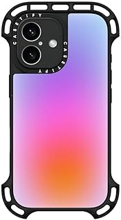 CASETiFY Ultra Bounce Coque pour iPhone 16 [Antichoc/10 m Protection contre les chutes de qualité militaire/compatible avec Magsafe] – Nuage de couleurs – Noir transparent