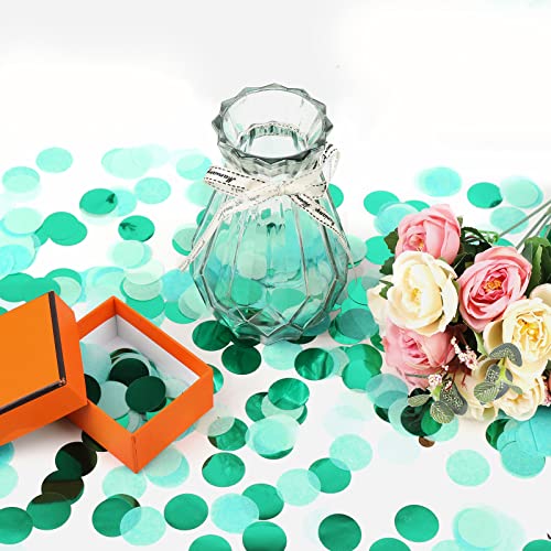 Image of VCOSTORE 1 Inch Tissue Paper Confetti Circles,1.76oz Round Paper Table Confetti Circle Dots, Suitable for Birthday Wedding Party Decoration and Baby Shower decorations,Green,5000 Pieces