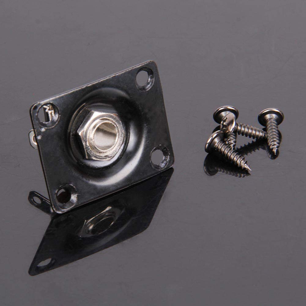 RuiJOTWAT Electric guitar jack 1/4" 6.35mm electric bass square jack square connection hole black - Image 4