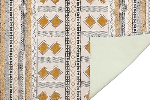 Tapis marocain en coton beige doré 3 pièces HGD-T-501-D1 - 7