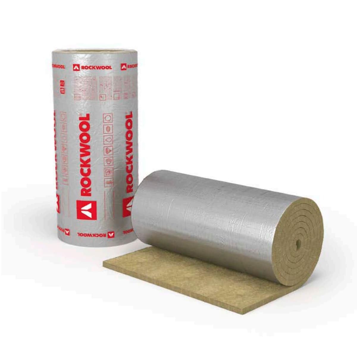 Rockwool KLIMAMAT Isolamento in lana di roccia Materassino lamellare rivestito in alluminio 20 - 80mm (20mm - 10m x 1m)