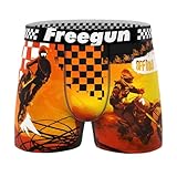 caleçon moto cross Ces modèles représentent tous les sports les plus populaire de la planète ! Retrouvez les sports extrèmes tel que le Ski, le Snow, le BMX, la Boxe, le Street-Ball, le VTT Cross, le Football Américain, mais aussi le soccer et les sports de combats. La qualité le confort les couleurs variées et l'originalité font de la marque FREEGUN une référence dans le boxer depuis plus de 15 ans.
