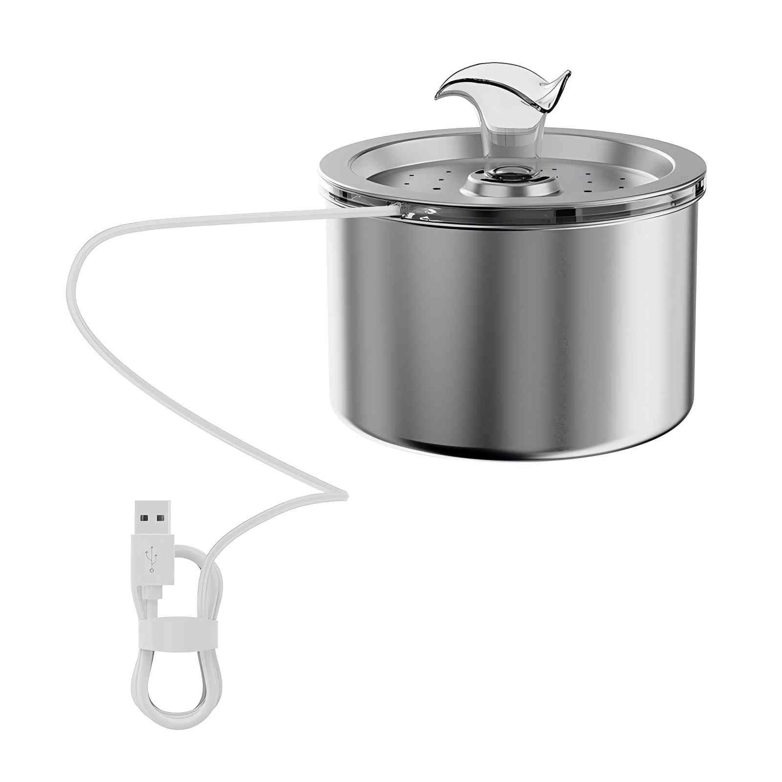 74oz/2.2L Stainless Steel Cat Water Fountain, Automatic Pet Water Dispenser for Cats and Small Dogs, 304 Stainless Steel, Ultra-Quiet Pump, Night Light, Auto Shut-Off for Water Shortage - image 5