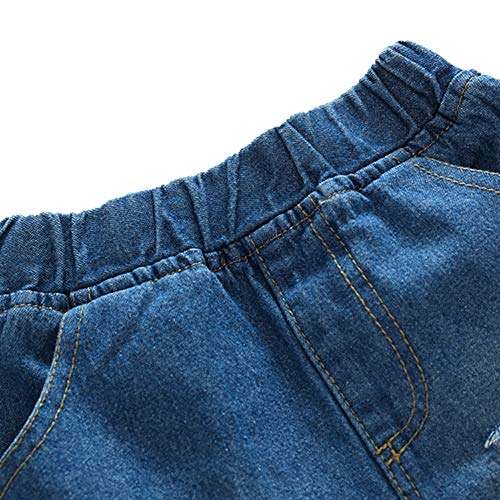 Blusas infantis com estampa de folhas verdes e estilo havaiano + shorts jeans desfiados