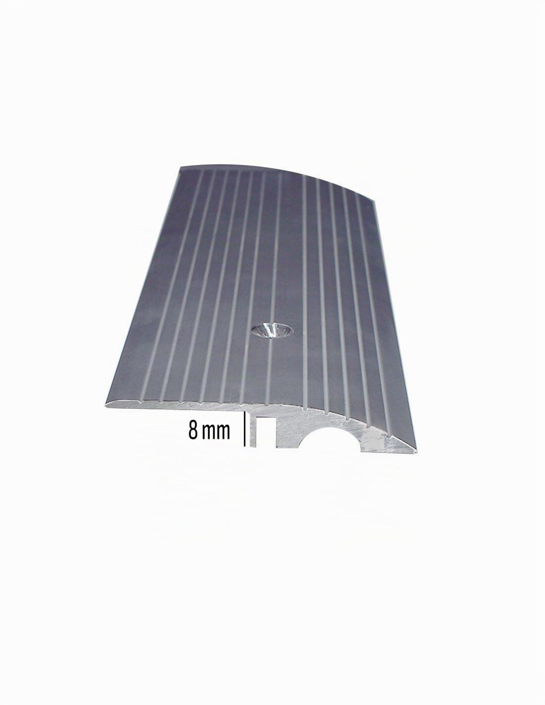 JARDIN202 - Perfil Aluminio 2-5-8 mm Altura | 8mm alt. 65mm anch. 2m larg. Taladrado -