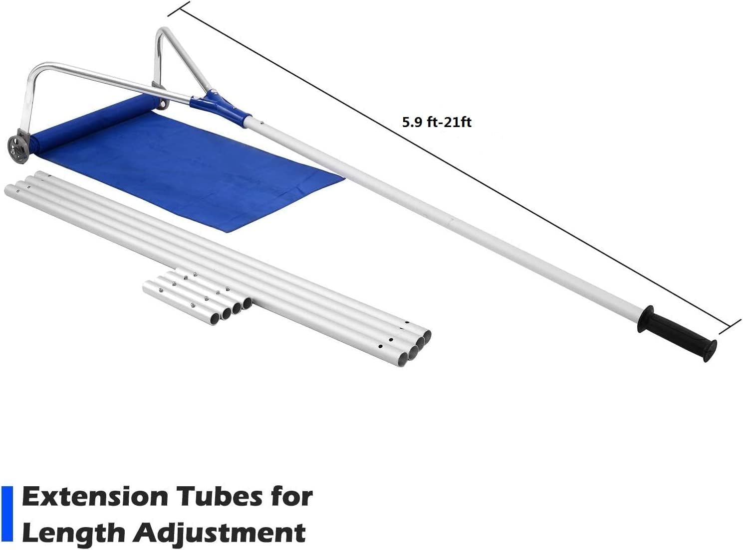 review GYMAX Snow Roof Rake, 21FT Aluminum Roof Rake with Extendable Handle & Built-in Wheels, Lightweight Snow Shovel for House Roof Car Snow/Wet Leaf/Dribs Removal