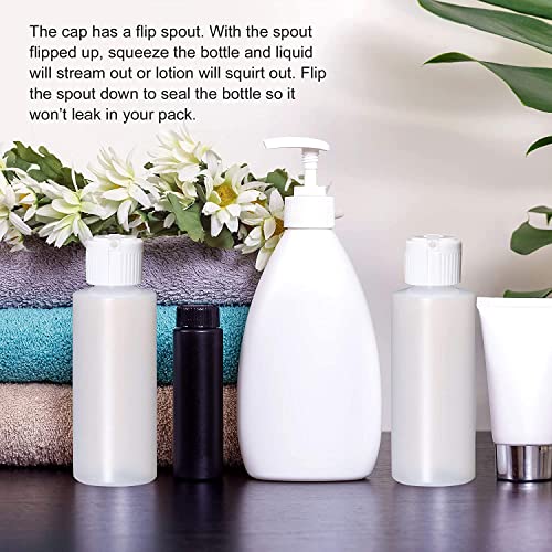 Plastic Cylinder Bottles with Flip Top Pour Spout - BPA-Free & Refillable Containers- Durable, Affordable Price - Store Lotion and Any Kind Liquid-Based Products, Size 8 Oz (6 Pack)4