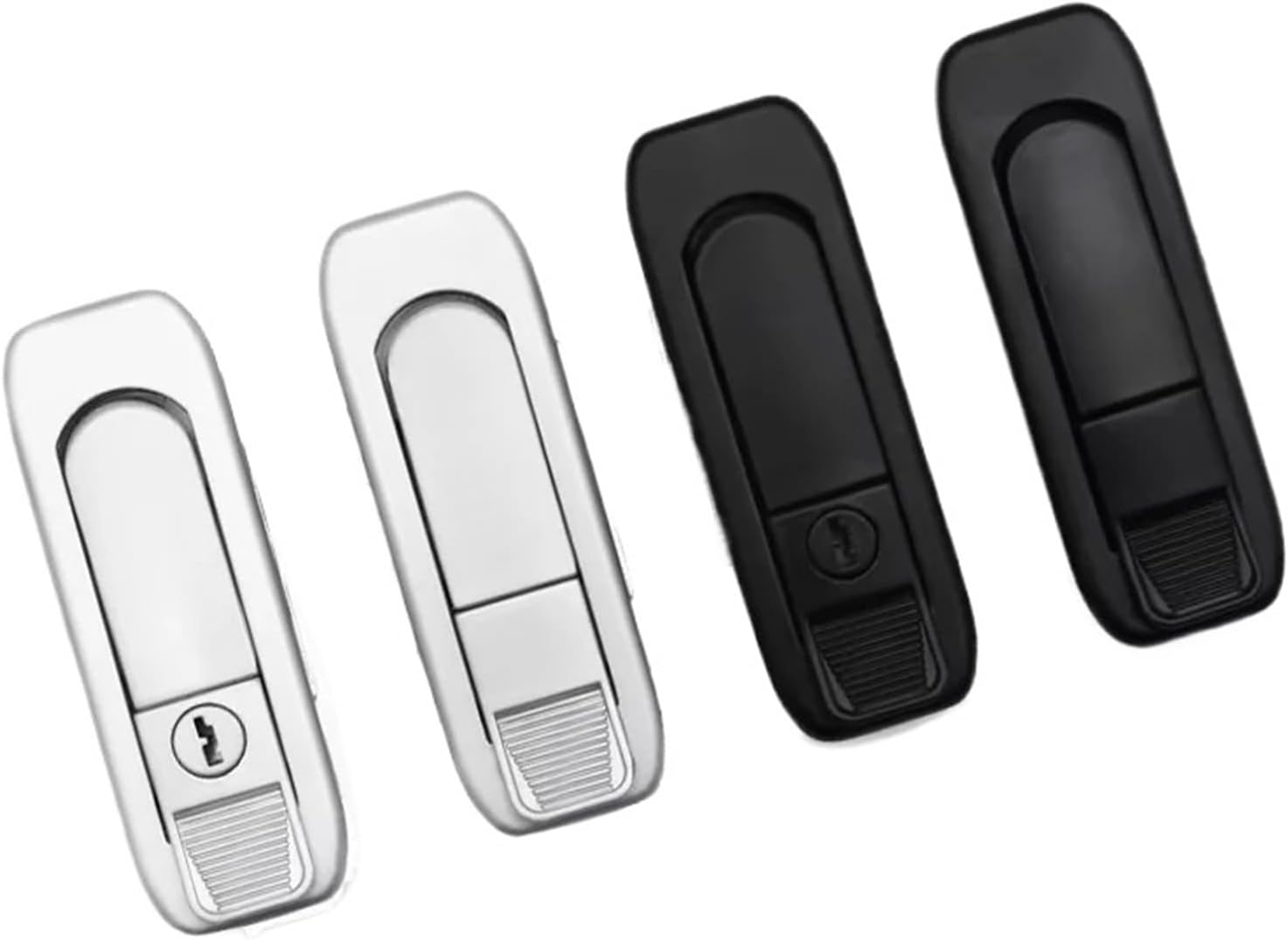 Zinc Alloy Flat Handle Lock Industrial Chassis Cabinet Door Automation Equipment Rotary 1Pcs(Black no Lock)