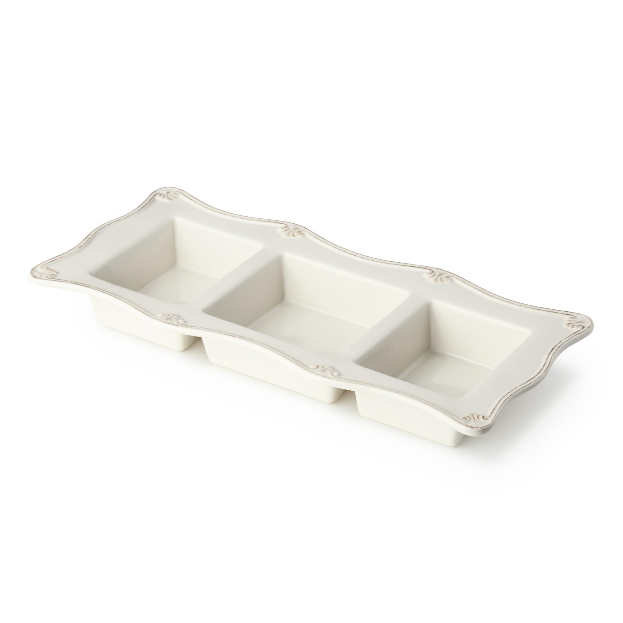 Amazon.com: Heritage Ivory 3-Section Stoneware Relish Tray