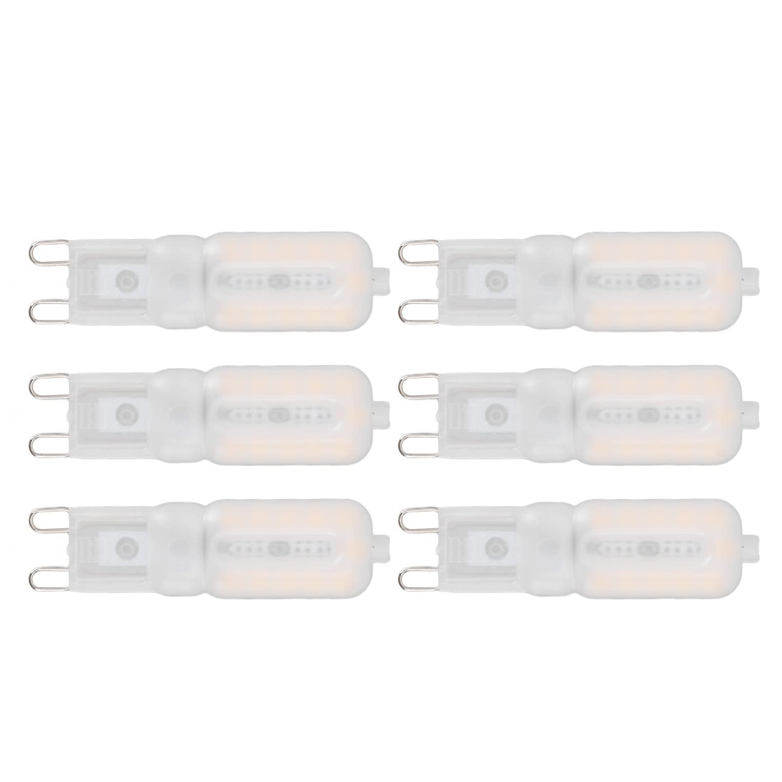 QANYEGN Pack Of 6 G9 LED Bulbs, Dimmable 5W G9 LED Light Bulb, Energy Saving Bulb for Pendants, Ceiling Lights, Desk Lamp( Warm)