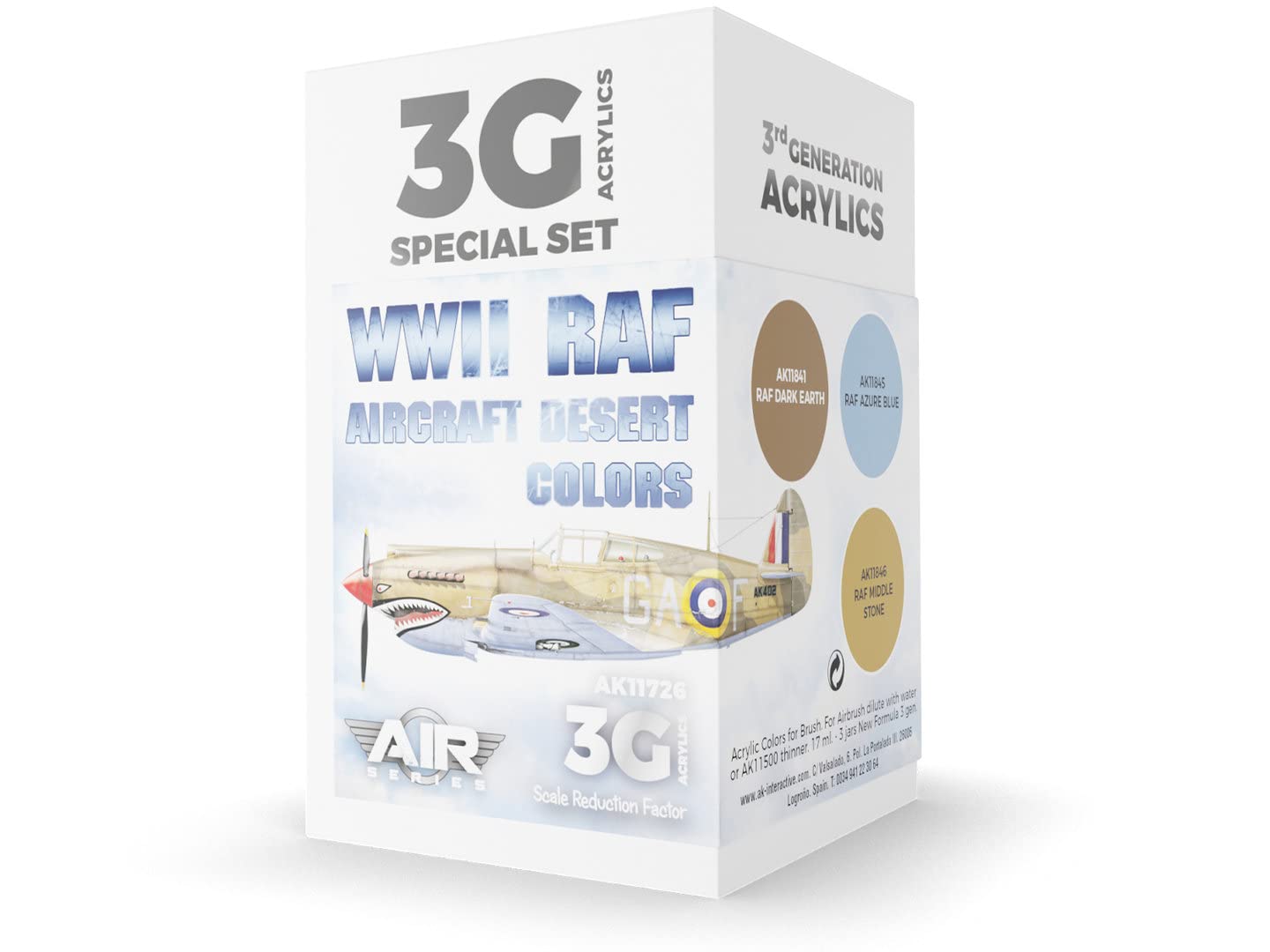 Ak Interactive Blue Wwii Raf Aircraft Desert Colors 3Gen Paint Set,