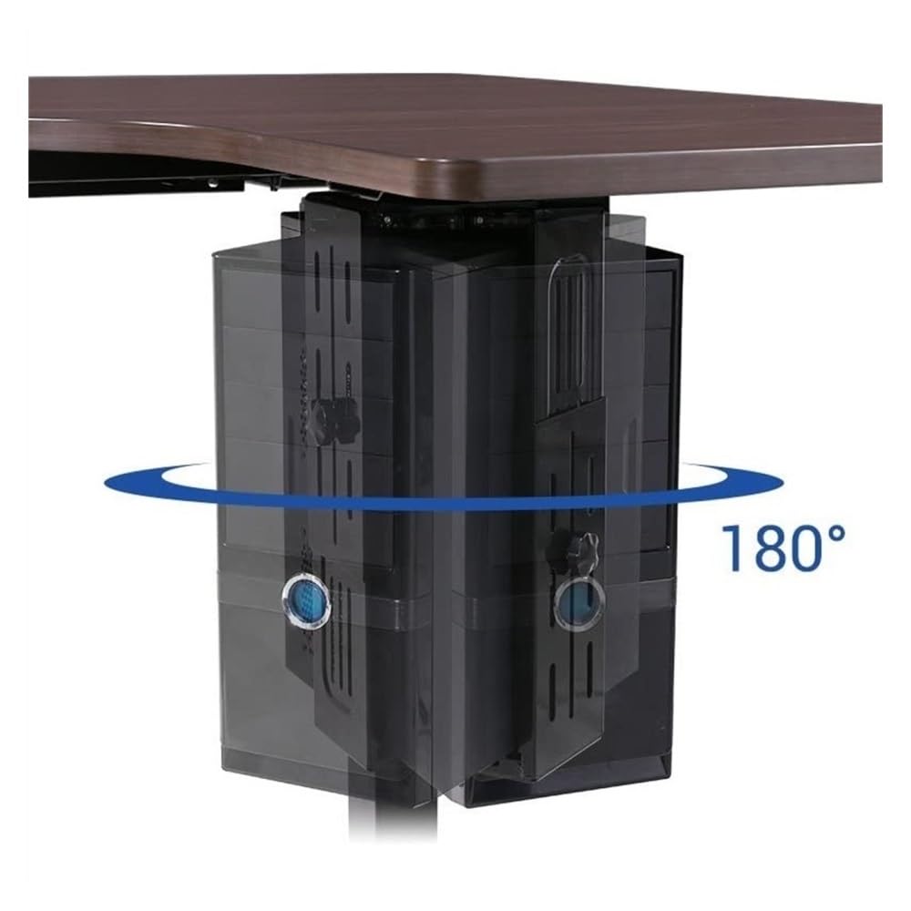 Supporto per PC Supporto CPU sotto la scrivania, supporto regolabile for PC tower, supporto CPU for impieghi gravosi, staffa di sospensione con rotazione di 180°, supporta fino a 33 libbre Ripiano sot