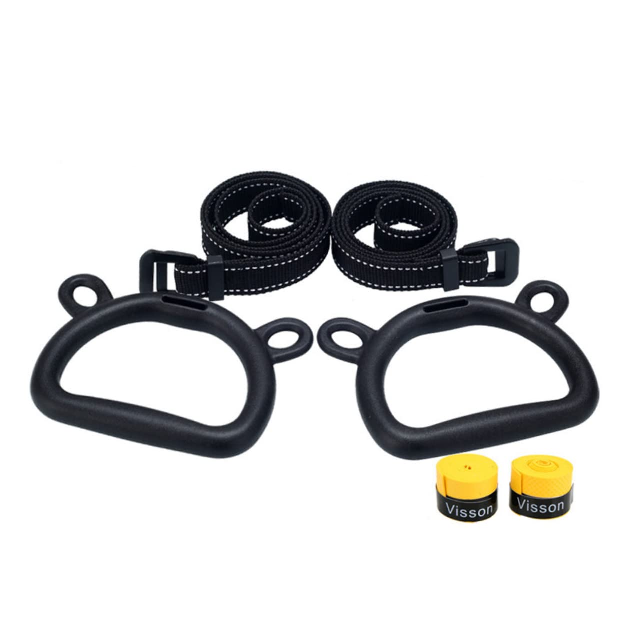 NAMOARLY 2Pcs Durable Gymnastic Rings for Fitness Equipment for Pull Ups Push Ups Dips Full Body Training Smooth Grip for
