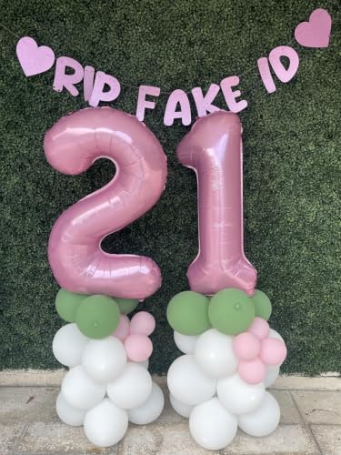 Image of Number Balloons Pearl Pink 22 Balloon 40 inch for 22 Birthday Decorations | Saturated Color, Large 40 in, With Straw & Hanging Hole, For Back-to-School Season, Wedding, Christmas, New Year, Anniversary