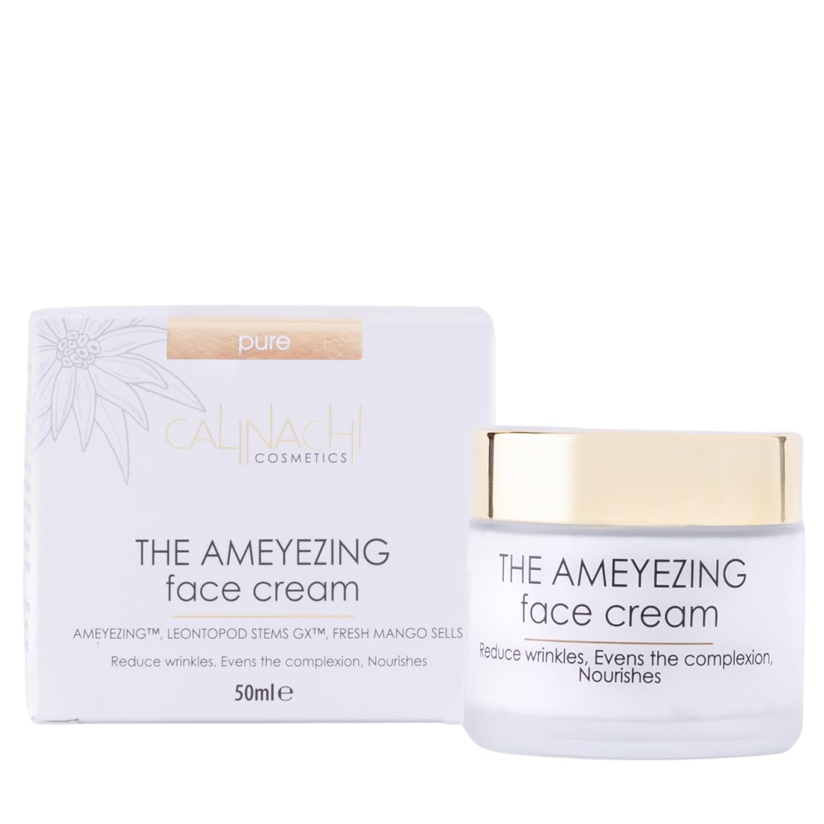 CALINACHI Krem regenerujący anti-aging do twarzy Aquaxyl 50 ml | Regeneruje i nawilża skórę przez całą dobę, wyrównując koloryt cery dzięki AMEYEZING, Leontopod Stems GX i Aquaxyl