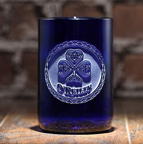 Miniatura 2 de Irish Blue Recycle Wine Bottle Glass Tumbler, St Patrick'S Day Gift