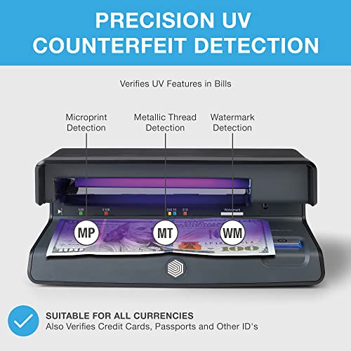 Safescan 70 Uv Counterfeit Bill Detector, Small Footprint, Lightweight, Great For Bills, Ids, Credit Cards, Suits All Currencies, Powerful 9W Uv Light, White Light, Ce Certified, 3-Year Warranty #TOP1
