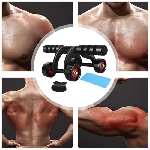 Core Trainer - Rodillo de rueda abdominal | Deslizadores deportivos para entrenador de núcleo | Rodillo de entrenamiento antideslizante para músculos abdominales | 4 ruedas con mango de esponja suave - imagen 9