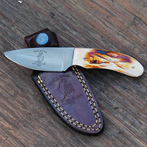 6.25" Bone Collector Classic Bovine Skinning Hunting Knife Full Tang With Leather Sheath Bc808 #TOP7