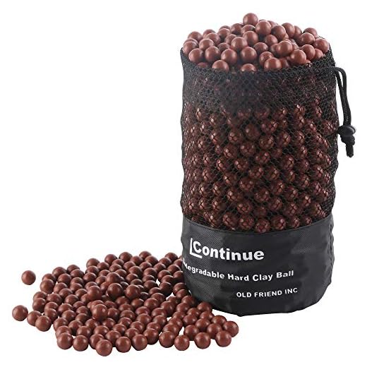 L Continue 1000 Pieces Diameter 1/2" Slingshot Ammo Biodegradable Hard Clay Ball - Coffee.