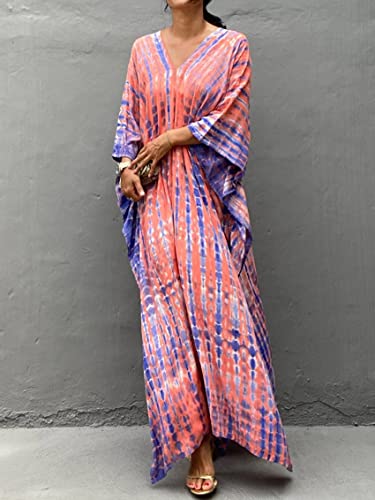 Image of Kaftan Dresses for Women Plus Size Summer Beach Dress with Print and Swim Cover Ups
