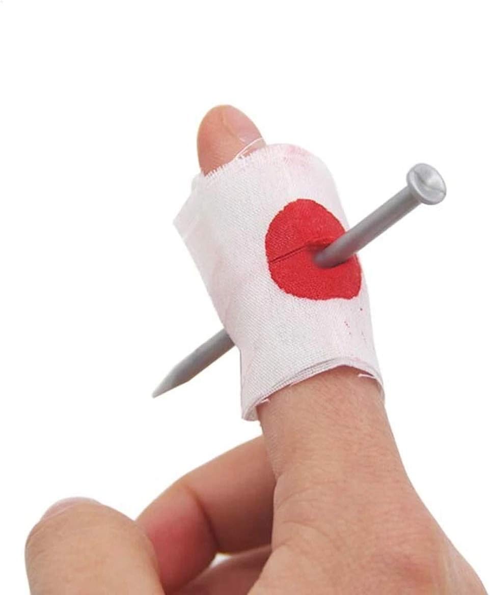 Nail Through Finger With Bandage - Practical Childrens Kids Party Tricks