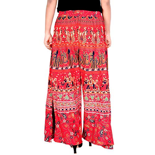 Image of Rajvila Women's Cotton Regular Fit Printed Palazzo for Women (P38NT 0007)