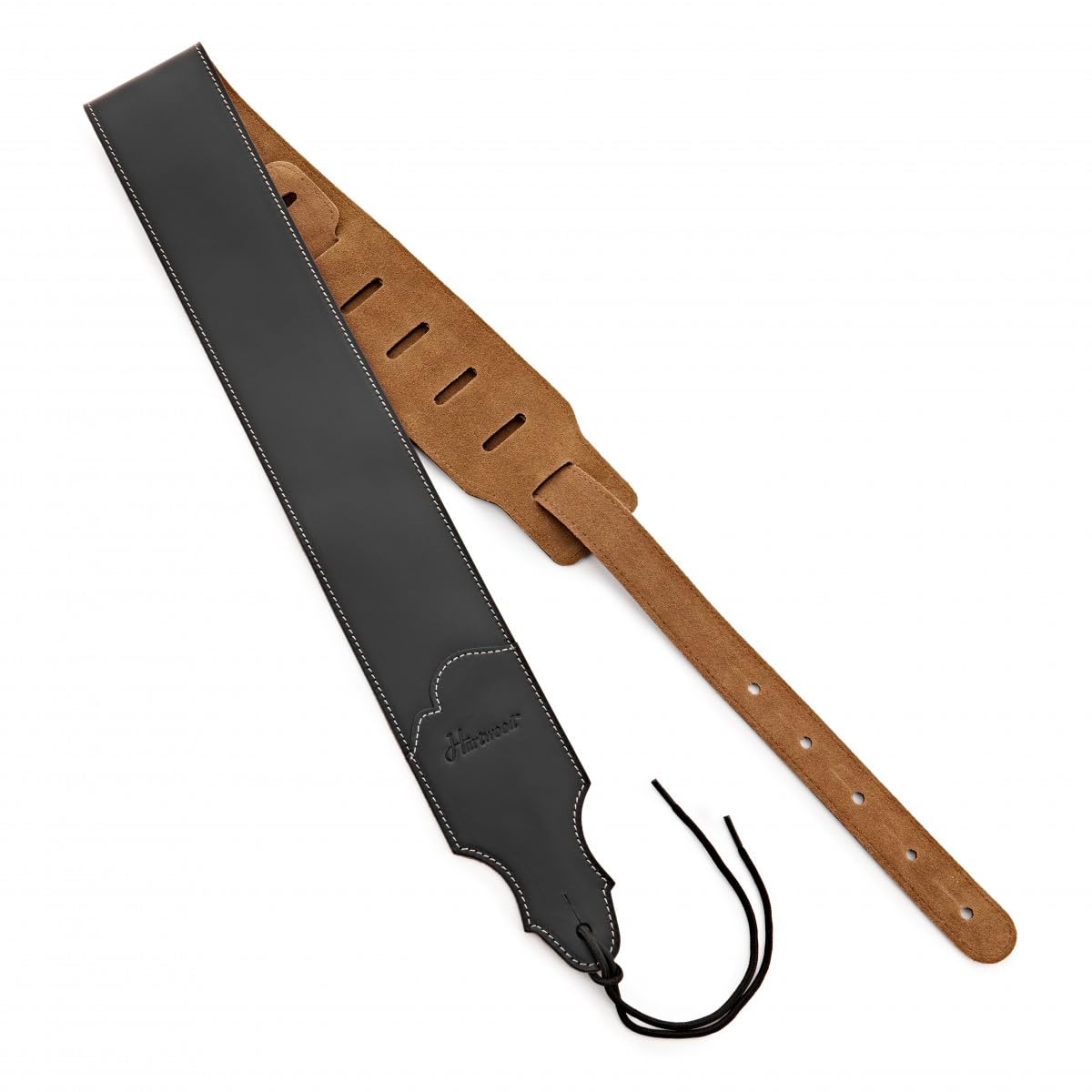 Hartwood Correa de Guitarra de Cuero Italiano, Negro