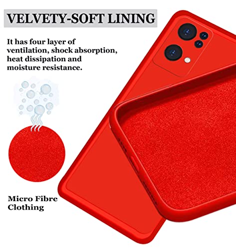 Image of A rtistque Liquid Silicone Matte Shockproof Flexible with Camera Protection Soft Back Cover Case for Oppo Reno 7 Pro 5G - Red