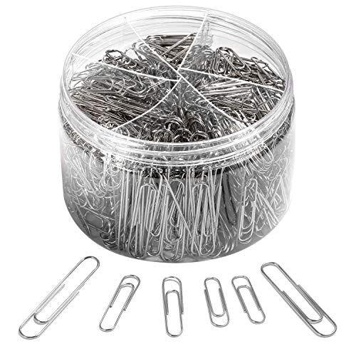 Awefrank 700 Paper Clips, Medium and Large Paperclips Assorted Sizes for Office School Document Organizing and Personal Use(28 mm,33mm,50 mm)