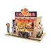 Cool Beans Boutique Miniature DIY Dollhouse Kit Wooden Japanese Takoyaki Shop with Dust Cover - Architecture Model kit (English Manual) (Japanese Takoyaki Shop)