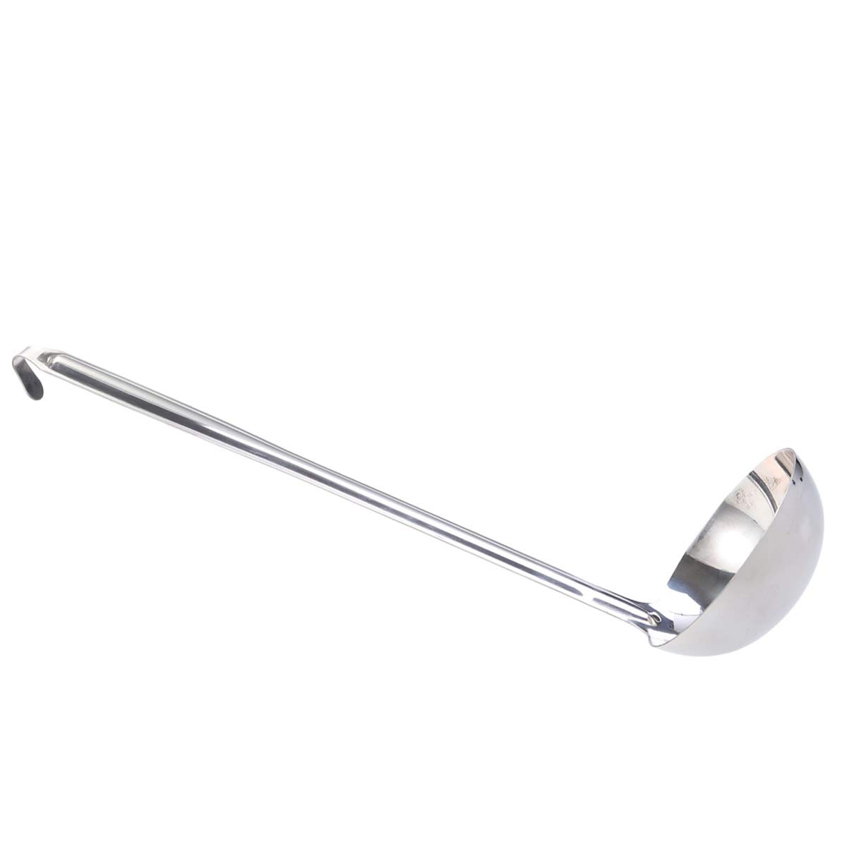 Bestonzon, mestolo da zuppa in acciaio inox, utensili da cucina con manico lungo, mestolo con gancio per appenderlo, 13 cm