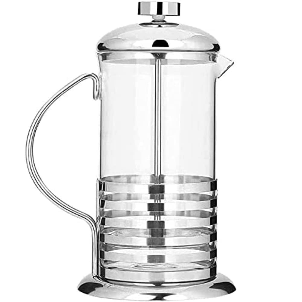 Cafetera de prensa, prensa de café, cafetera, cafetera, cafetera y tetera, prensa de café de vidrio de borosilicato espesado, libre de óxido y apto for lavavajillas, vaso de café for té, café, viajes,