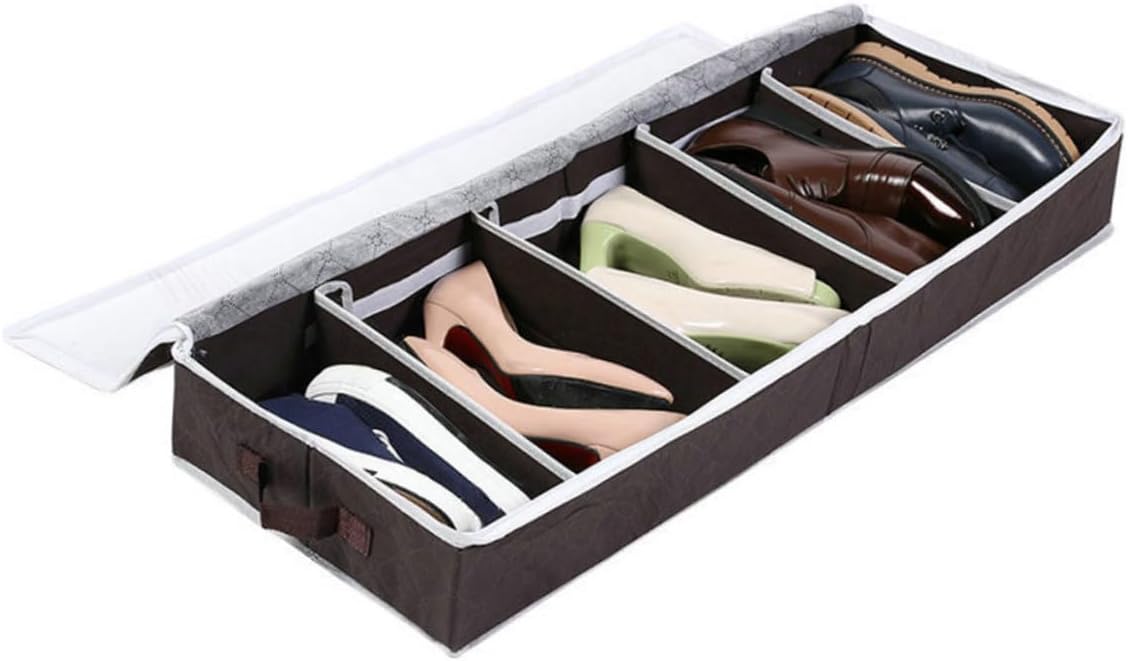 Outanaya Shoe Box Storage Portable Shoes Organizer Bag Visual Window Easy to Fold
