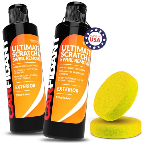Carfidant Scratch and Swirl Remover – Ultimate Car Scratch Remover – Polish & Paint Restorer – Easily Repair Paint Scratches, Scratches, Water Spots! Car Buffer Kit 2 Pack