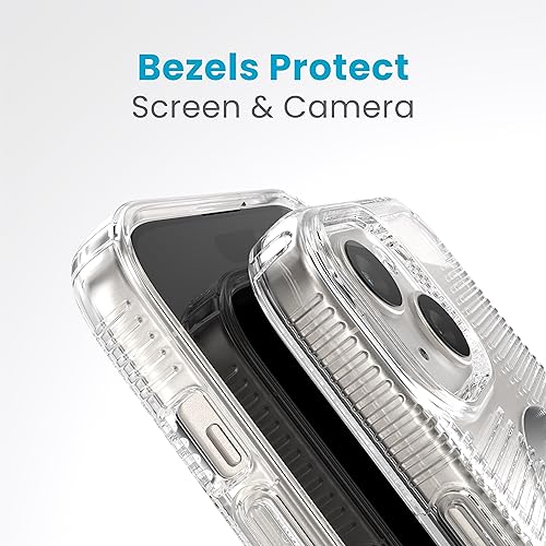 Image of Speck Clear iPhone 15 Case - Slim, Built for MagSafe, Drop Protection Grip - for iPhone 15, iPhone 14 & iPhone 13 - Scratch Resistant, Anti-Yellowing, 6.1 Inch Phone Case - GemShell Grip Clear