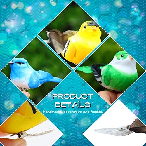 Threan 5 Pieces Artificial Birds Feathered Birds Parrot Figure Decor Fake Parrot For Craft Summer Modern Jungle Garden Home Ornament Decoration, Assorted Colors (Bird) #TOP2