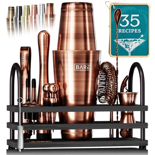 BARE BARREL® Mixology Bartender Kit Bar Set...