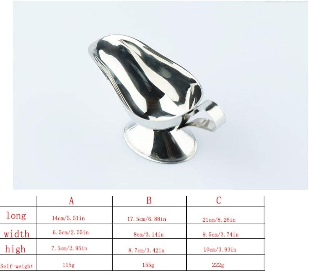 Saucer Gravy Sauce Boat Gravy Boat Stainless Steel Gravy Boat, Stainless Steel Saucier with Ergonomic Handle and Big Dripless Lip Spout Sauce Boat Dish(S)