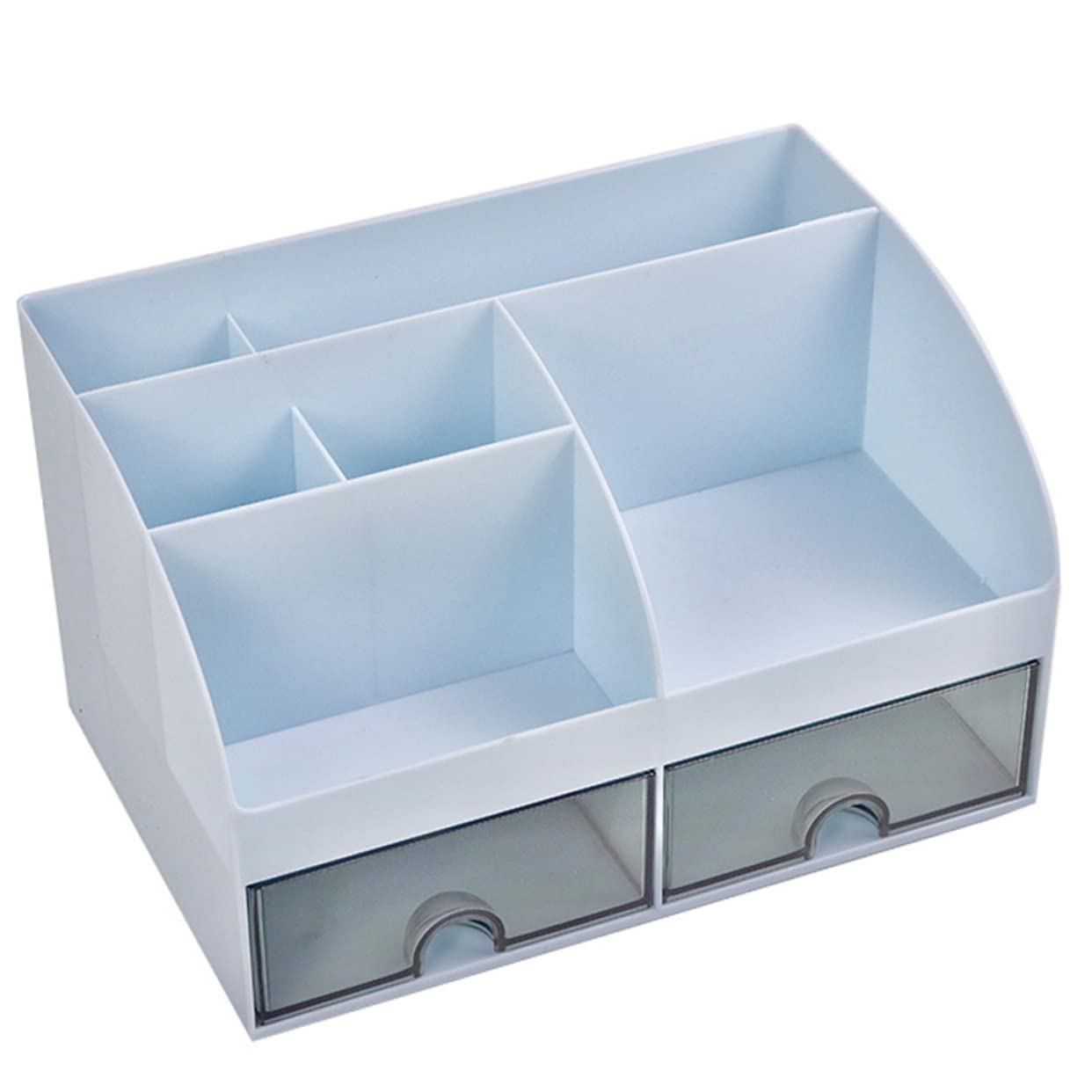 Sosoport Tabletop Organizer Drawer Type Storage Box Hips Material for Desktop Storage for Home Office Bedroom Bathroom and Kitchen Use Iceberg