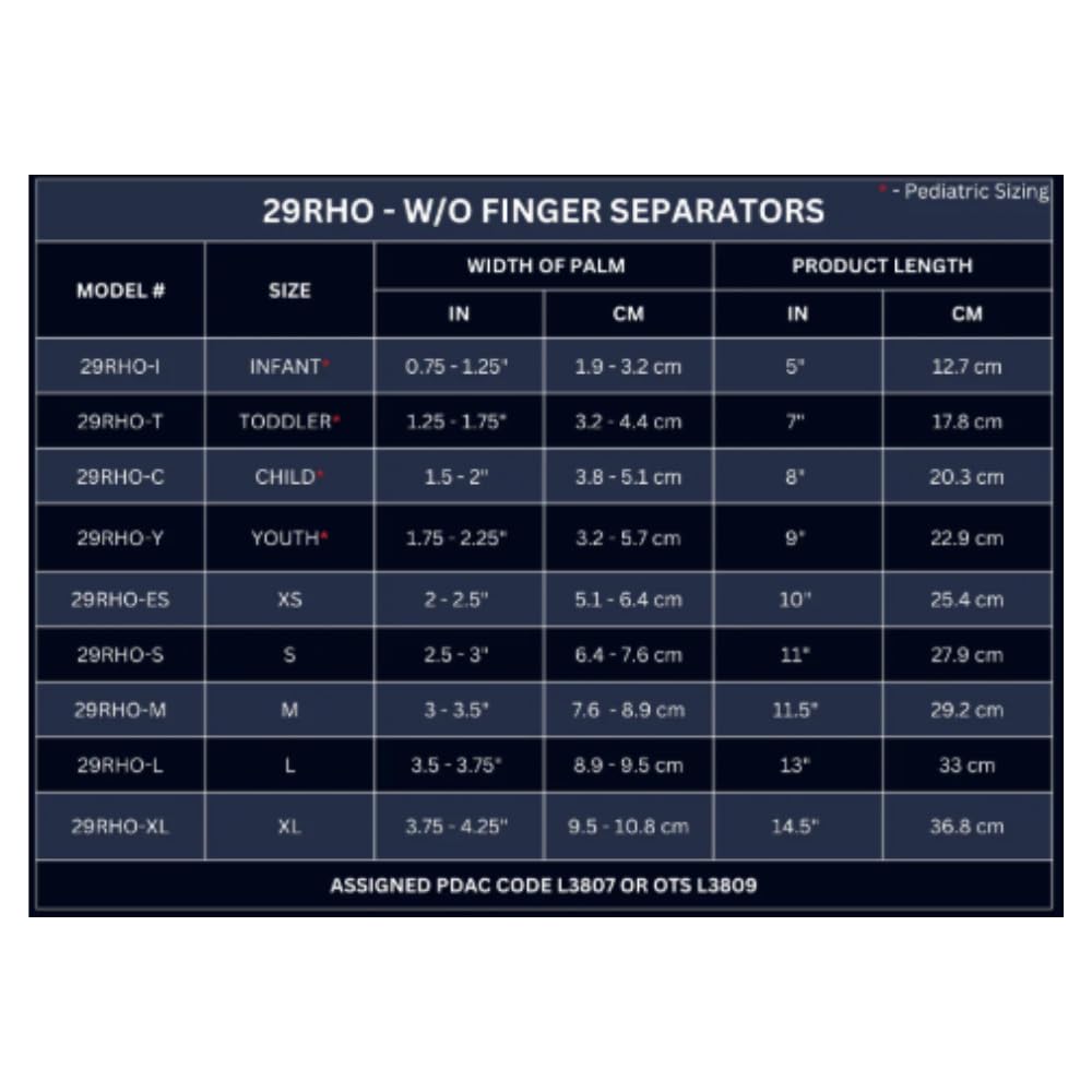 29rho-xl-r descanso mano Ortesis con dedo separadores, derecho, XL