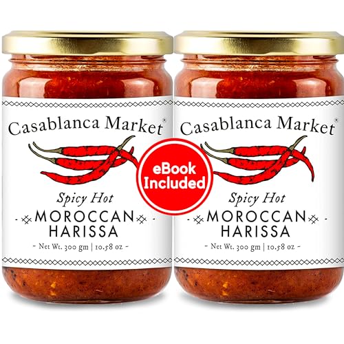 Casablanca Market Harissa Gourmet Hot Sauce –Harissa Sauce – Moroccan North African Spice Best Hot Sauce Gift Harissa Seasoning – Harissa Spice Red Hot Sauce – Harissa Paste Hot Sauces (10.5oz)