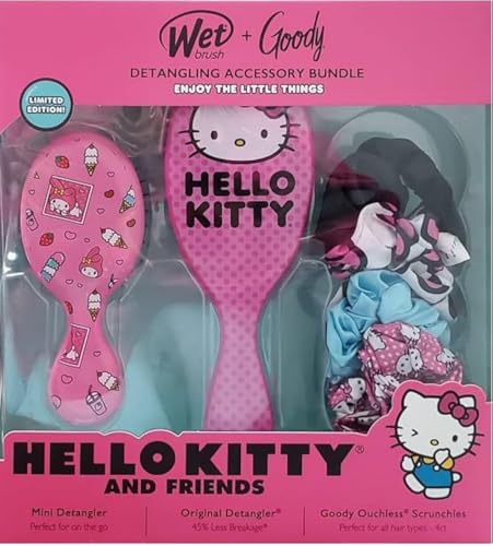Wet Brush + Goody Detangling Accessory Bundle Hello Kitty And Friends Scrunchies Set Kit (1632833) 1.0 Ounce