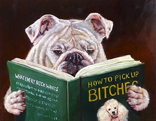 Casanova Lucia Heffernan Bulldog Pick-Up Artist Humor Funny Dog Novelty Poster, Overall Size: