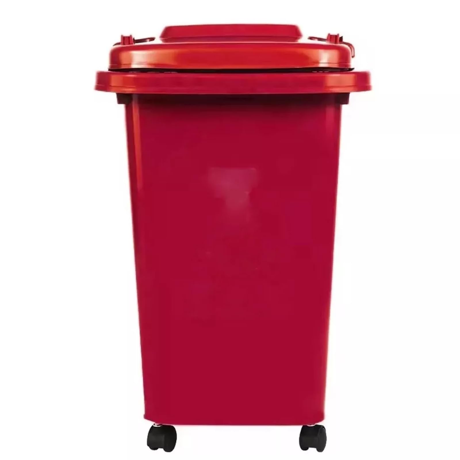 DUAS Recycling Wheelie Bin Dustbin Plastic Rubbish Waste Trash Bin for Kitchen Home and Office โ 30L & 50L Sizes โ Green, Red, Grey and Blue (Red, 30L)