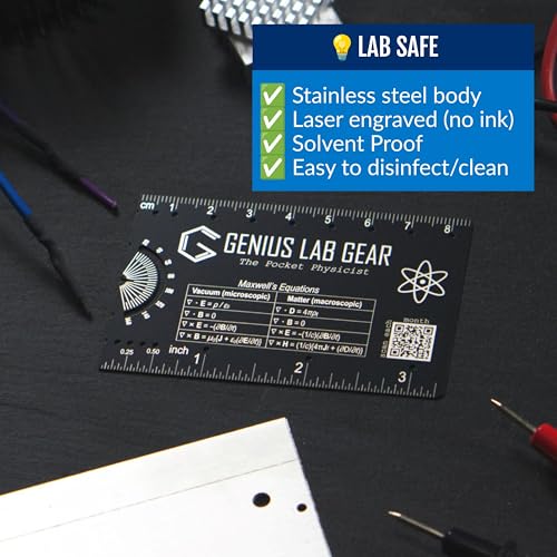 The Pocket Physicist - Small Metal Physics Metric Ruler Scale, Gadget Multi-Tool, Techie/Geeks/Nerds Cool STEM Tech Student Graduation Gift, Unique College Homework Mini 3 Inch Tool - Genius Lab Gear by Genius Lab Gear - Image 9
