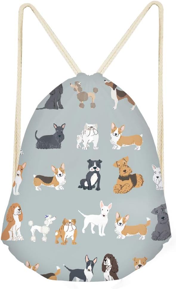 Dogs Drawstring Bags Personalized Gym Backpack