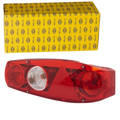 HELLA 2VA 341 419-061 Piloto posterior,Caraluna II,Lámparas incandescentes,12V,Montaje,atornillado,Color de tulipa: rojo,Conector: Conector plano,derecha,Cantidad: 1