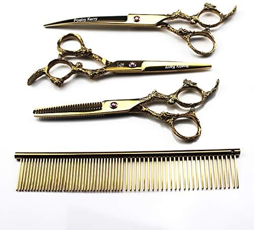 high-end Professional pet Care 7.0 inch pet Scissors 440C Steel Gold (Set1)